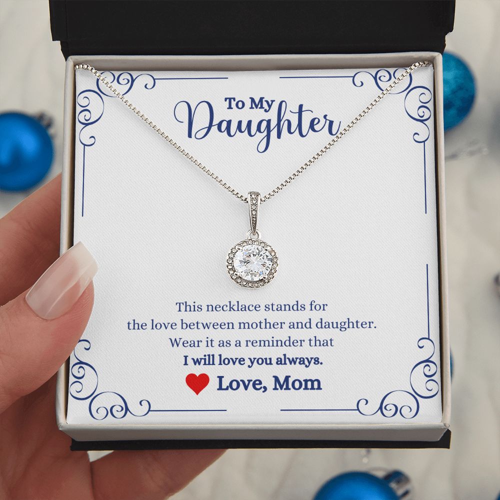 A ShineOn Fulfillment gift box with the "I Will Always Be With You Eternal Hope Necklace - Gift for Daughter from Mom" necklace.