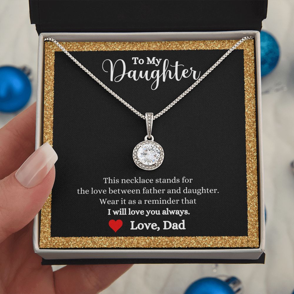 A ShineOn Fulfillment gift box with the Love Between Father and Daughter Eternal Hope Necklace - Gift for Daughter from Dad.