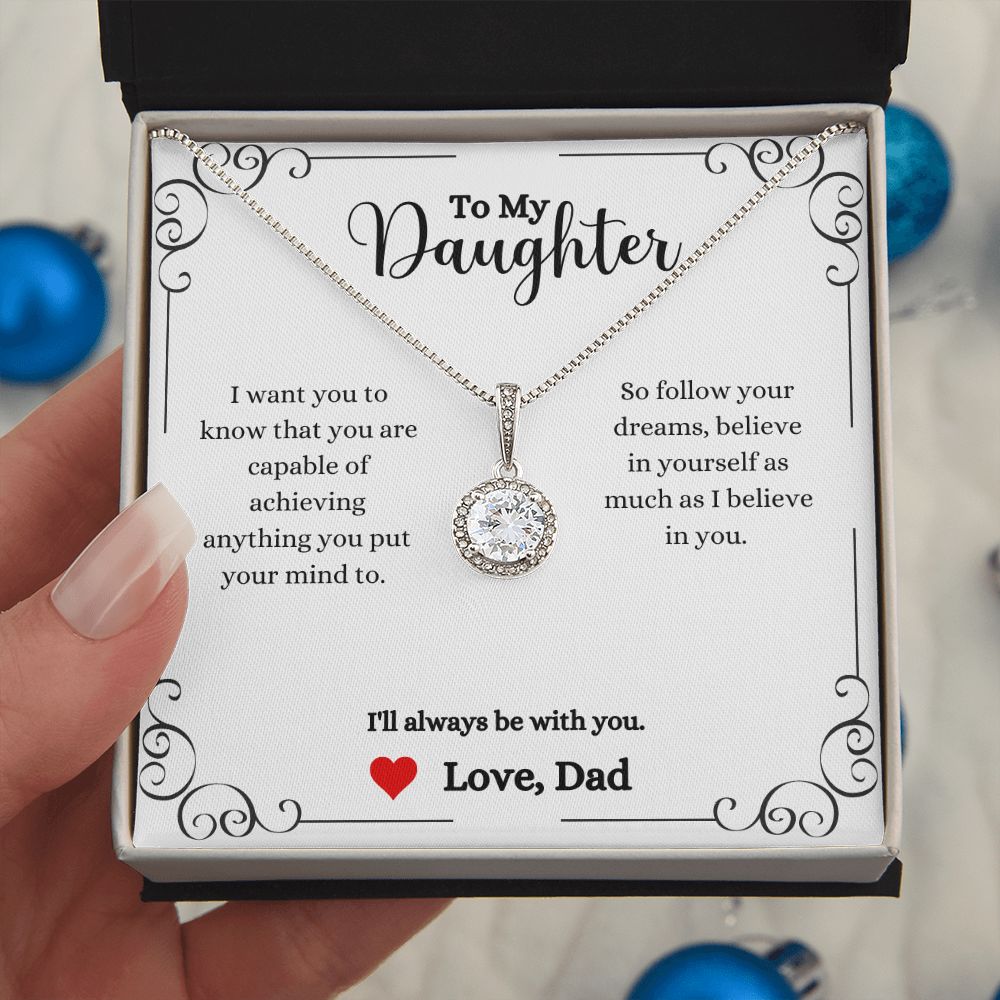A ShineOn Fulfillment gift box with an I Will Always Be With You Eternal Hope Necklace- Gift for Daughter from Dad.