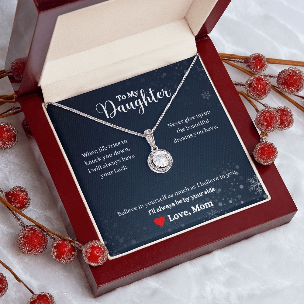 A ShineOn Fulfillment gift box with the I'll Always Be By Your Side Eternal Hope Necklace- Gift for Daughter from Mom in it.