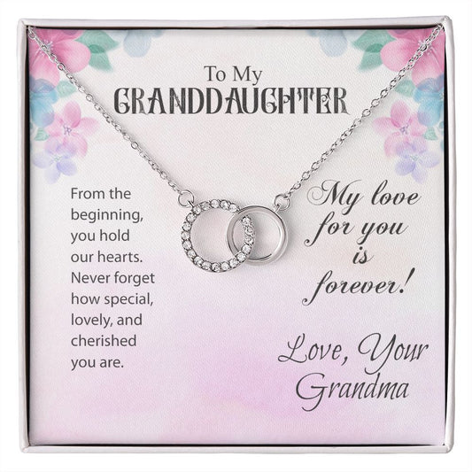 A ShineOn Fulfillment gift box with a My Love For You Is Forever Perfect Pair Necklace - For Granddaughter from Grandma.