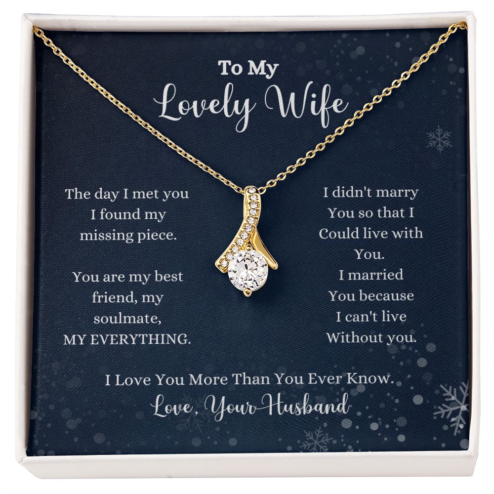 A ShineOn Fulfillment gift box with the "I Love You More Than You Ever Know Alluring Beauty Necklace - Gift for Wife from Husband" that says to my lovely wife.