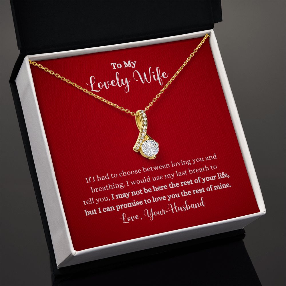 A Love You The Rest of Mine Alluring Beauty Necklace - Gift for Wife from Husband necklace with a message to my lucky wife from ShineOn Fulfillment.