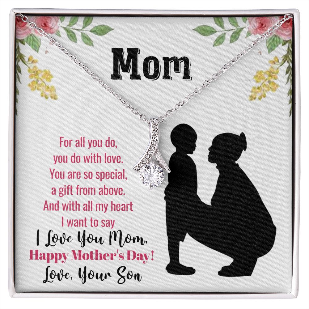 ShineOn Fulfillment's To My Mom From Son - Happy Mother's Day - Alluring Beauty Necklace.