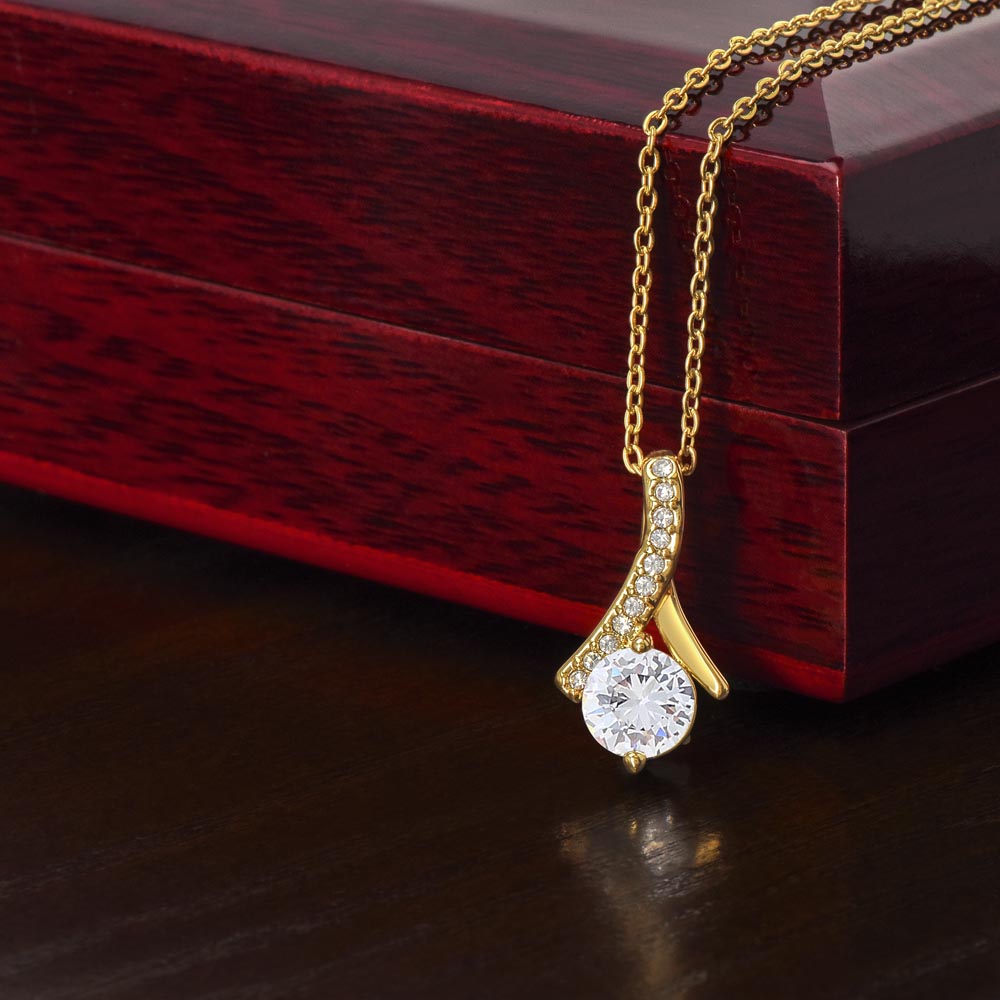 A To New Mom - I Can't Wait to Meet You - Alluring Beauty Necklace with a diamond pendant by ShineOn Fulfillment.