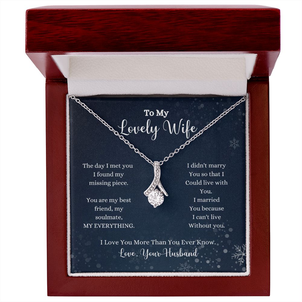 A ShineOn Fulfillment gift box with the I Love You More Than You Ever Know Alluring Beauty Necklace - Gift for Wife from Husband that says to my lovely wife.