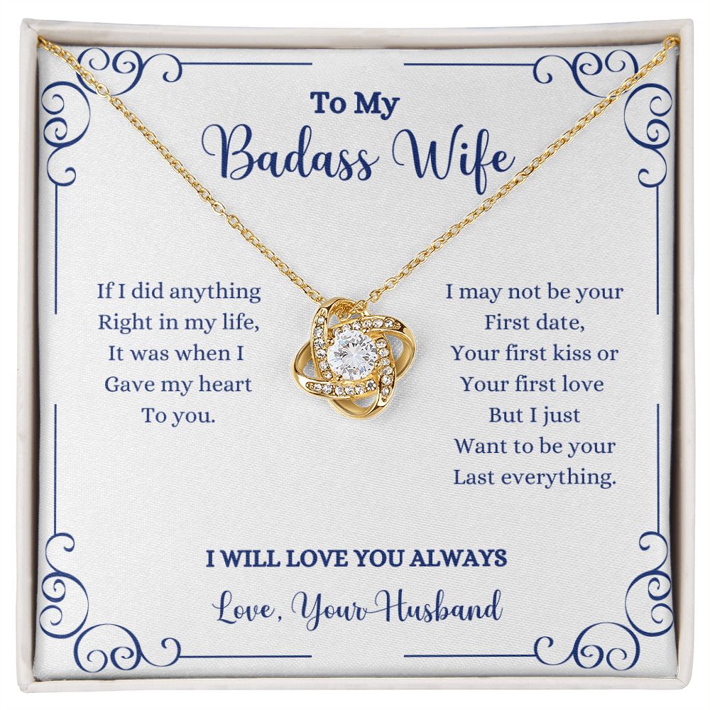 To my I Will Always Be With You Love knot Necklace,- Gift for Wife from Husband ShineOn Fulfillment wife necklace.
