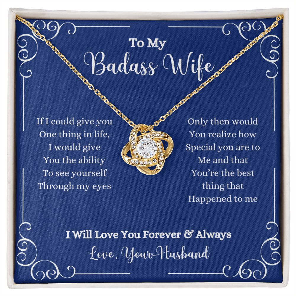 To my ShineOn Fulfillment I Will Love You Forever & Always Love knot Necklace - Gift for Wife from Husband.