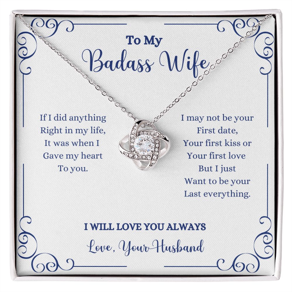 To my I Will Always Be With You Love knot Necklace - Gift for Wife from Husband necklace, ShineOn Fulfillment.