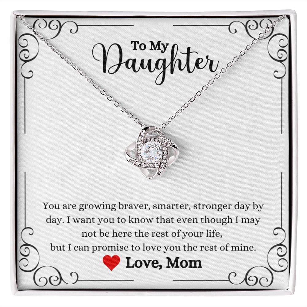 A Love You The Rest of Mine Love Knot Necklace- Gift for Daughter from Mom necklace from ShineOn Fulfillment with a message to my daughter.