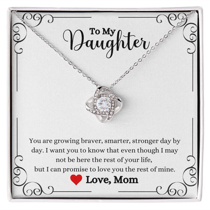 A Love You The Rest of Mine Love Knot Necklace- Gift for Daughter from Mom necklace from ShineOn Fulfillment with a message to my daughter.