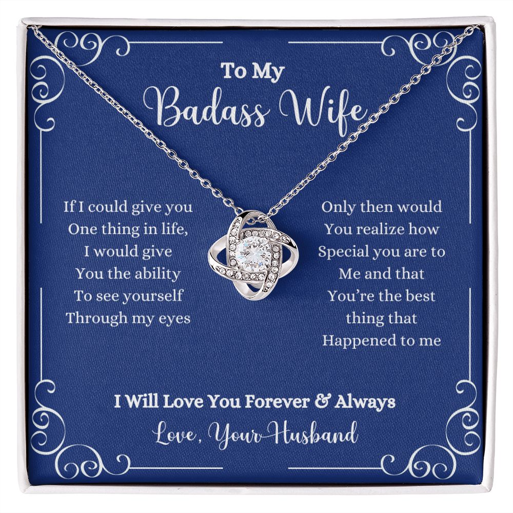 To my ShineOn Fulfillment "I Will Love You Forever & Always Love knot Necklace - Gift for Wife from Husband".