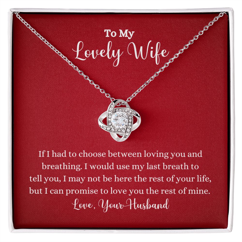 To my lovely wife, ShineOn Fulfillment Love You The Rest of Mine Love Knot Necklace - Gift for Wife from Husband.
