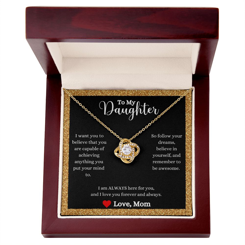 A gift box with the I Love You Forever And Always Love Knot Necklace - Gift for Daughter from Mom by ShineOn Fulfillment.