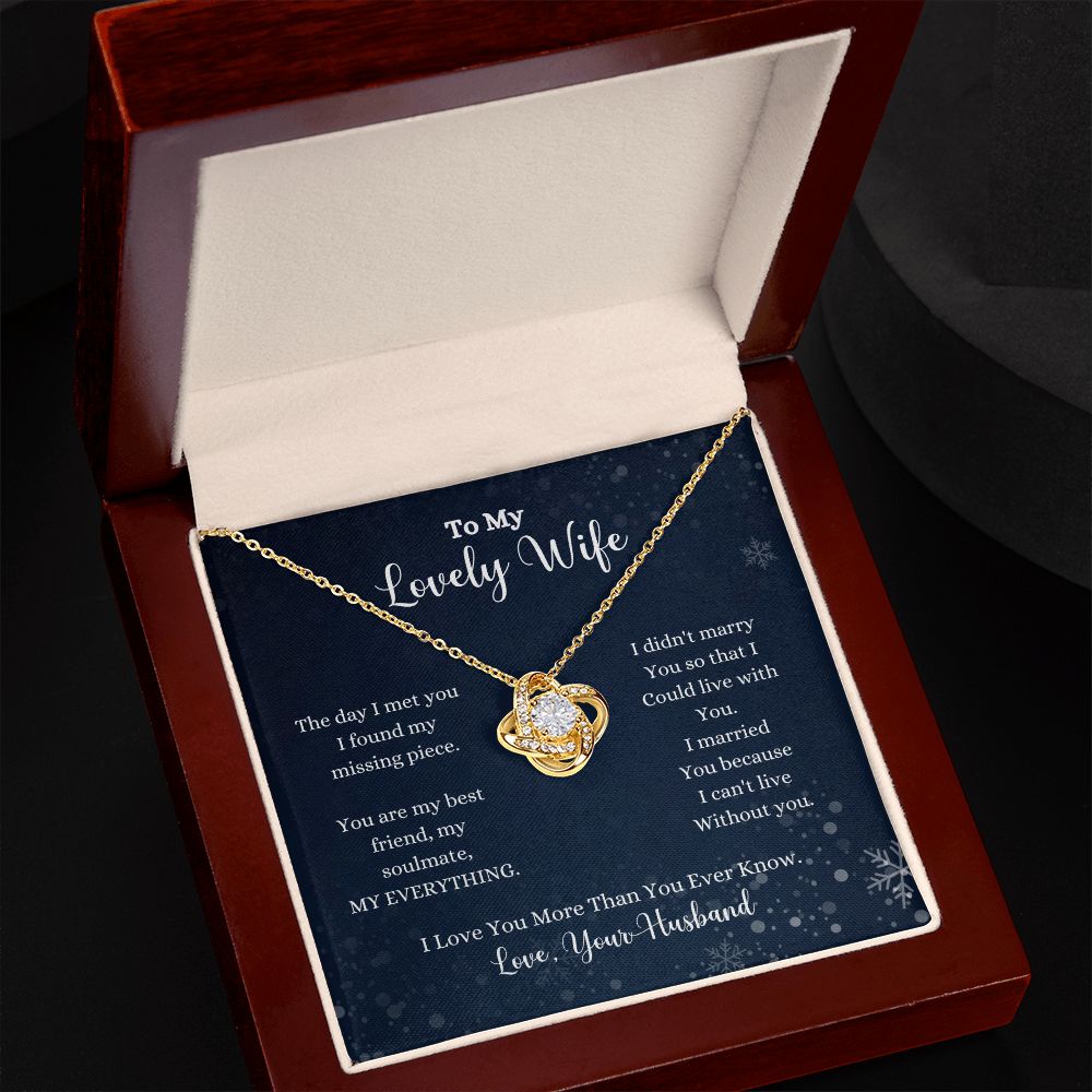 A I Love You More Than You Ever Know Love Knot Necklace - Gift for Wife from Husband by ShineOn Fulfillment in a box with a message on it.