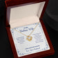 A ShineOn Fulfillment gift box with the "I Will Always Be With You Love knot Necklace,- Gift for Wife from Husband" in it.