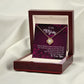 A ShineOn Fulfillment gift box with a card and a To My Mom - You Are The Only Person - Love Knot Necklace in it.