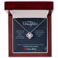 A ShineOn Fulfillment gift box with an I Will Always By Your Side Love Knot Necklace - Gift for Daughter from Mom.