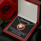A gift box with a red rose and the Moment We Met Love Knot Necklace - To Wife from Husband, by ShineOn Fulfillment.