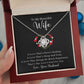 A ShineOn Fulfillment gift box with the A Love That's Never-Ending Love Knot Necklace - For Wife that says to my beautiful wife.