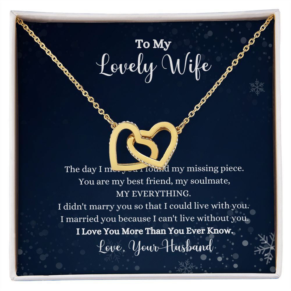 A I Love You More Than You Ever Know Interlocking Hearts Necklace - Gift for Wife from Husband by ShineOn Fulfillment with a poem to my lovely wife.