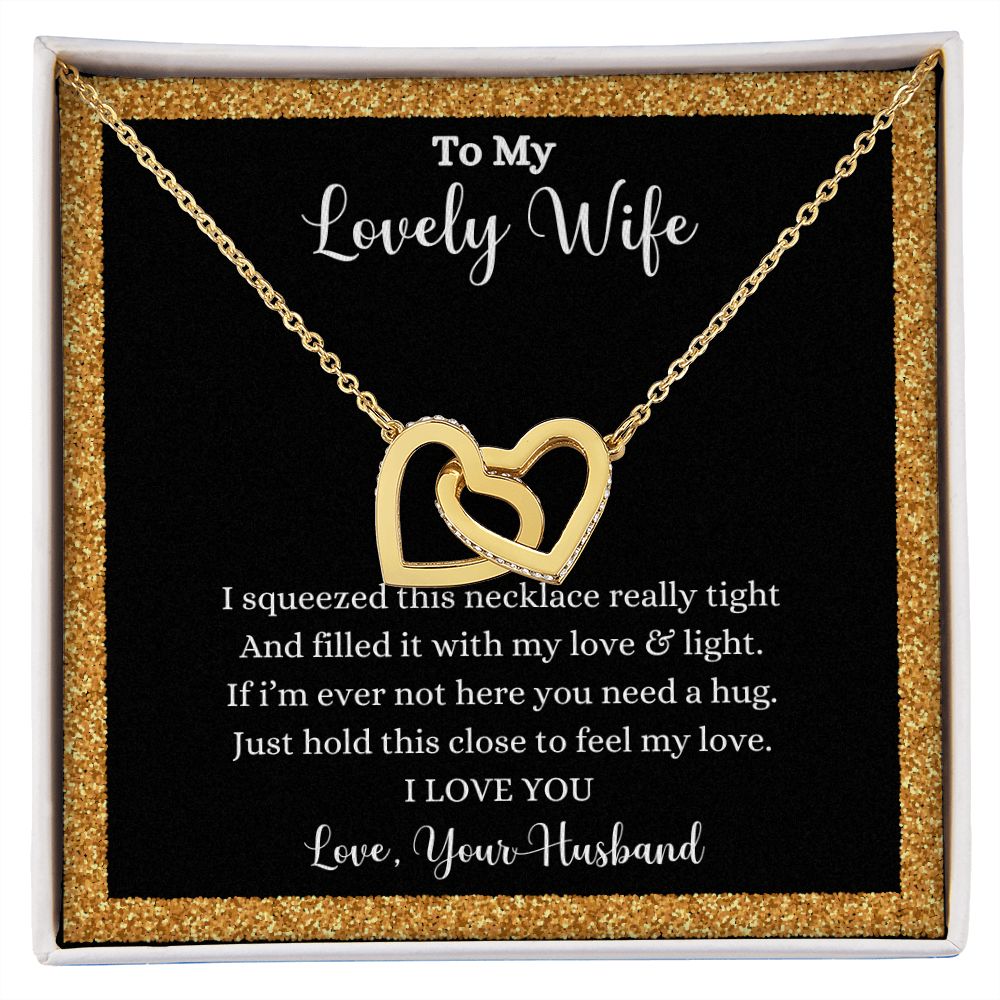 A I Love You Interlocking Hearts Necklace - Gift for Wife from Husband by ShineOn Fulfillment with the words to my lovely wife.