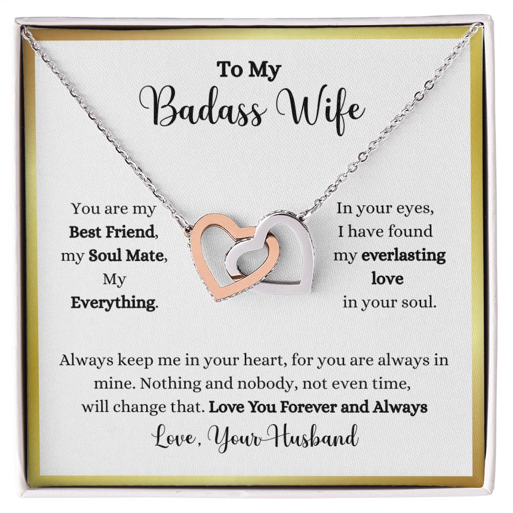 To my Always Keep Me In Your Heart Interlocking Hearts necklace - Gift for Wife from Husband by ShineOn Fulfillment.