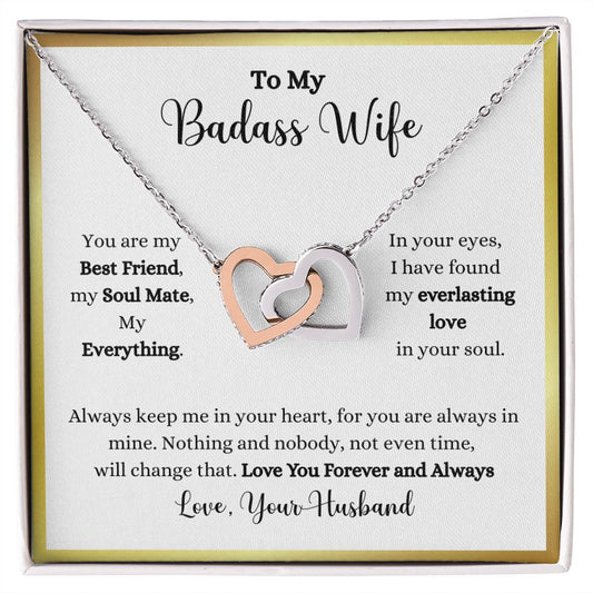 To my Always Keep Me In Your Heart Interlocking Hearts necklace - Gift for Wife from Husband by ShineOn Fulfillment.