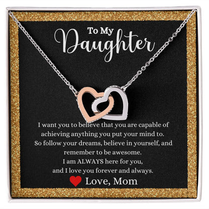 A I Love You Forever And Always Interlocking Hearts necklace - Gift for Daughter from Mom from ShineOn Fulfillment.