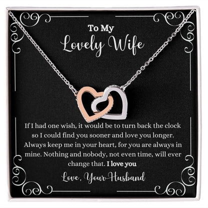 A I Love You Interlocking Hearts Necklace - Gift for Wife from Husband with the brand ShineOn Fulfillment that says to my lovely wife.