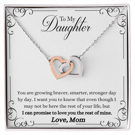 A Love You The Rest of Mine Interlocking Hearts Necklace - Gift for Daughter necklace with the words to my daughter. (ShineOn Fulfillment)