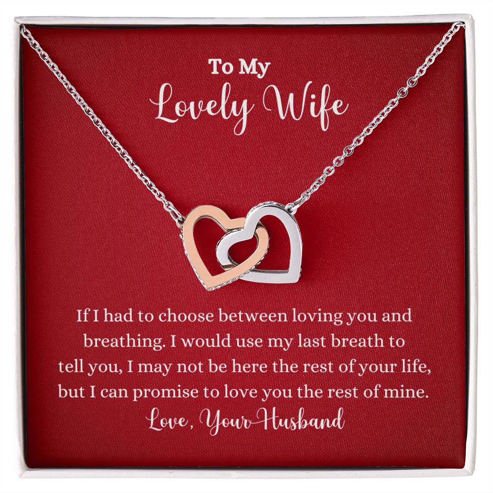 A Love You The Rest of Mine Interlocking Hearts Necklace - Gift for Wife from Husband by ShineOn Fulfillment with the words to my lovely wife.