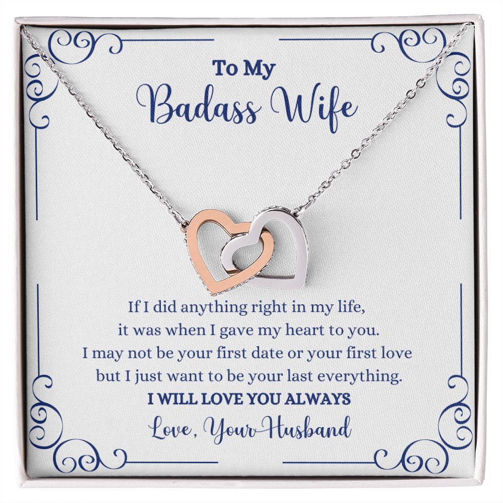 To my I Will Always Be With You Interlocking Hearts necklace - Gift for Wife from Husband, ShineOn Fulfillment.