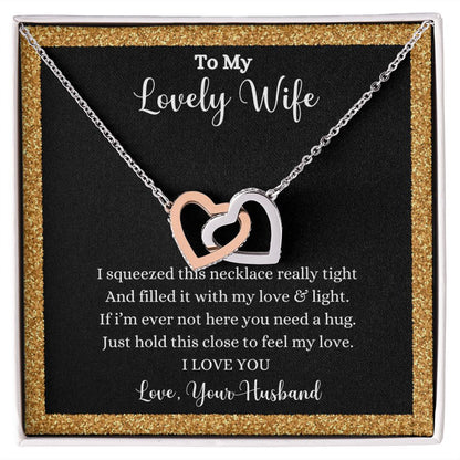 To my lovely wife, I Love You Interlocking Hearts Necklace - Gift for Wife from Husband by ShineOn Fulfillment.