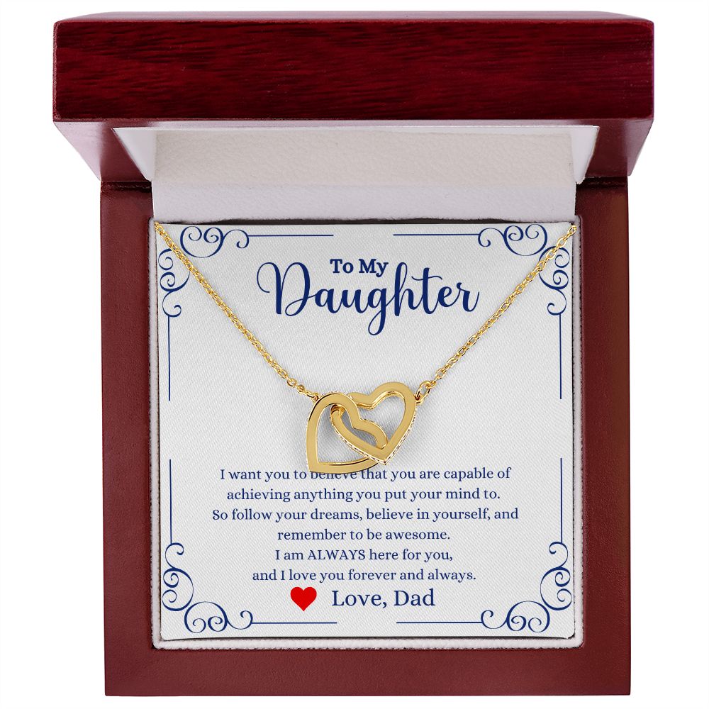 A I Love You Forever And Always Interlocking Hearts Necklace - Gift for Daughter from Dad necklace with a message to my daughter from ShineOn Fulfillment.