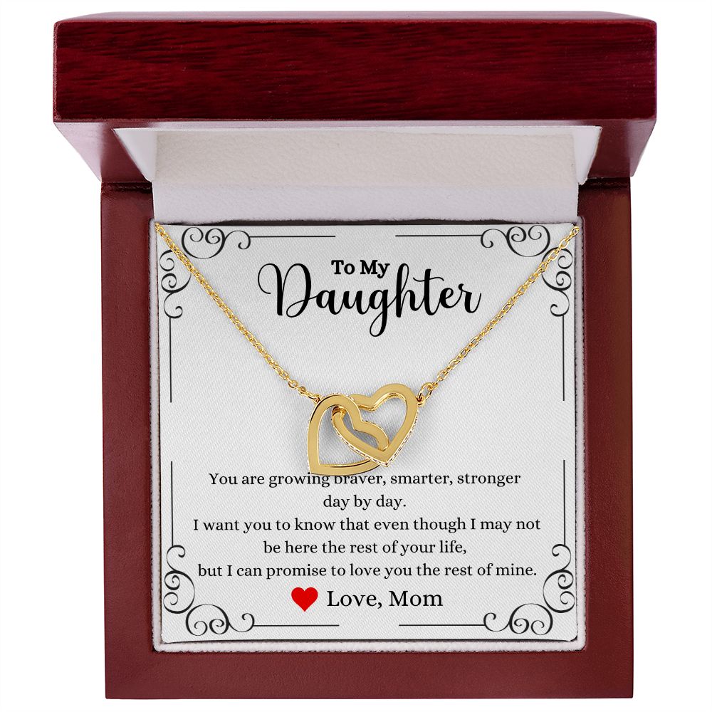 A ShineOn Fulfillment gift box with a Love You The Rest of Mine Interlocking Hearts Necklace - Gift for Daughter from Mom.
