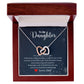 A You Are My Greatest Gift Interlocking Hearts necklace from ShineOn Fulfillment with a poem.