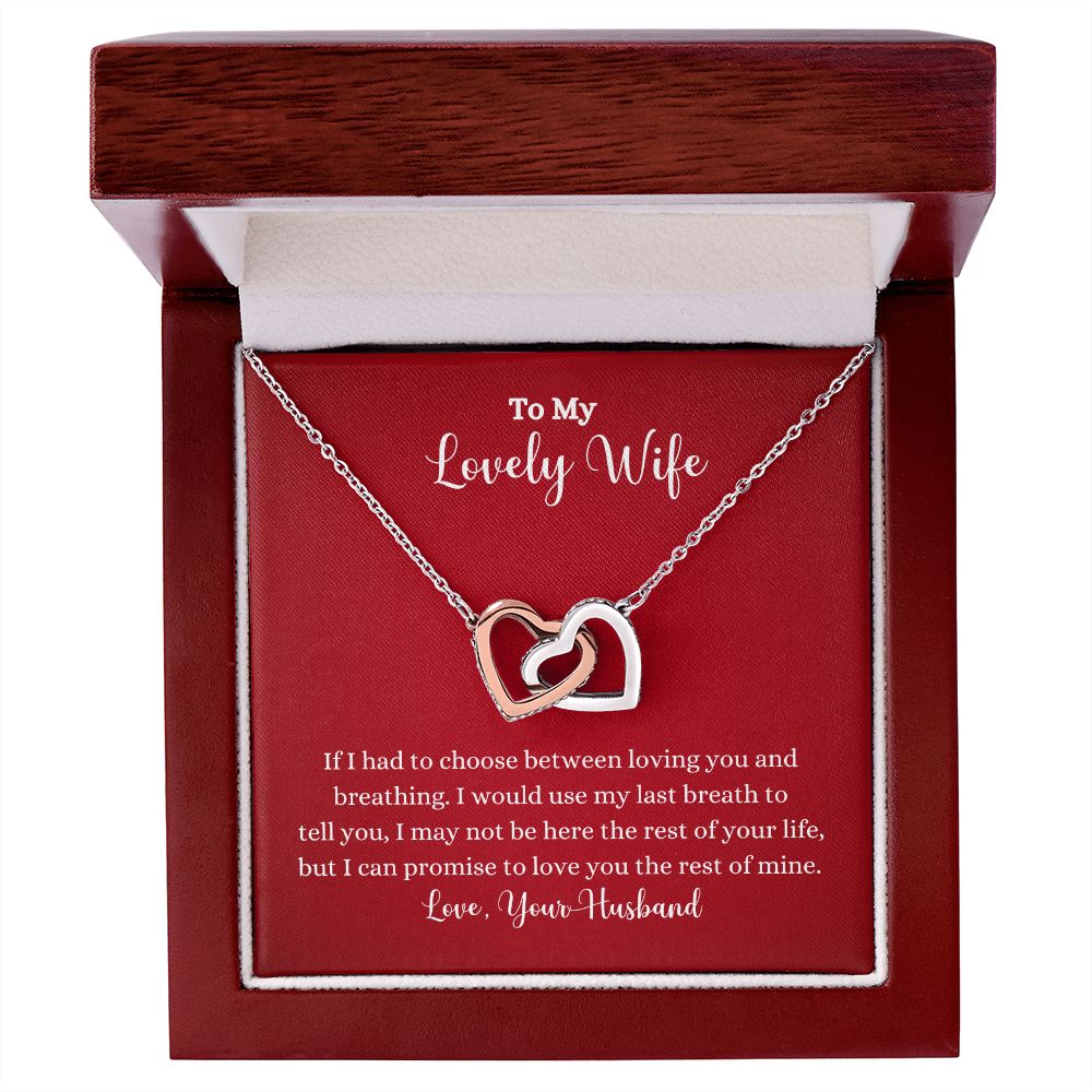 A Love You The Rest of Mine Interlocking Hearts Necklace - Gift for Wife from Husband in a wooden box by ShineOn Fulfillment.