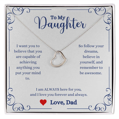 A I Love You Forever And Always Delicate Heart Necklace - Gift for Daughter from Dad necklace with a message to my daughter from ShineOn Fulfillment.