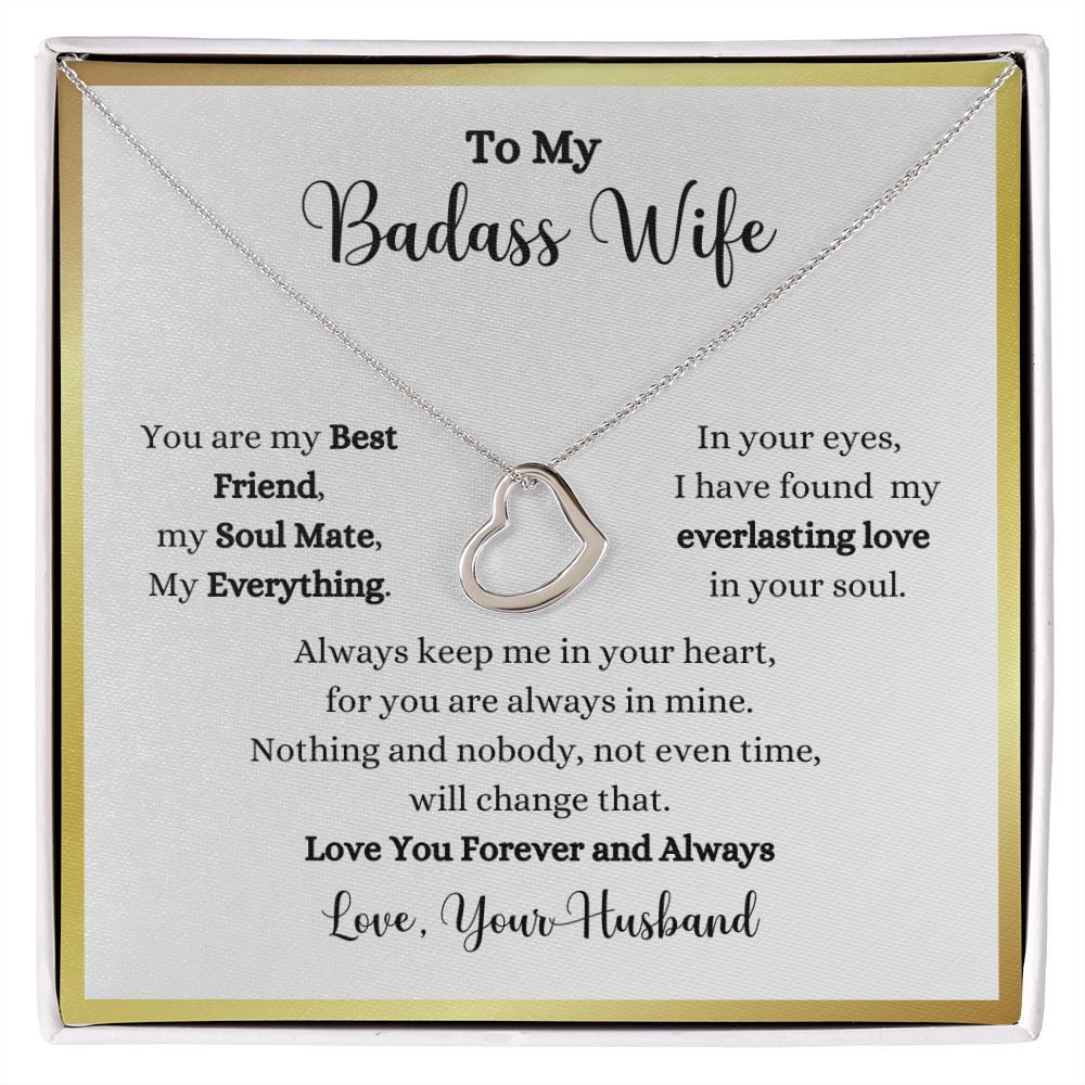 To my Always Keep Me In Your Heart Delicate Heart Necklace - Gift for Wife from Husband, ShineOn Fulfillment.