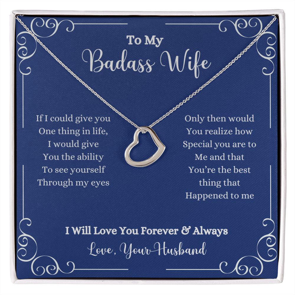 To my I Will Love You Forever & Always Delicate Heart Necklace - Gift for Wife from Husband necklace by ShineOn Fulfillment.