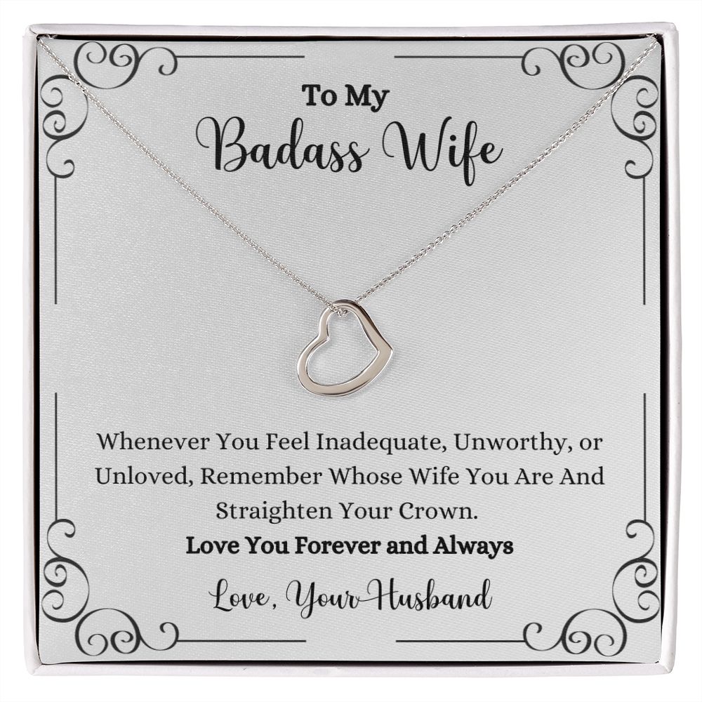 To my Remember Whose Wife You Are Delicate Heart Necklace - Gift for Wife from Husband by ShineOn Fulfillment.