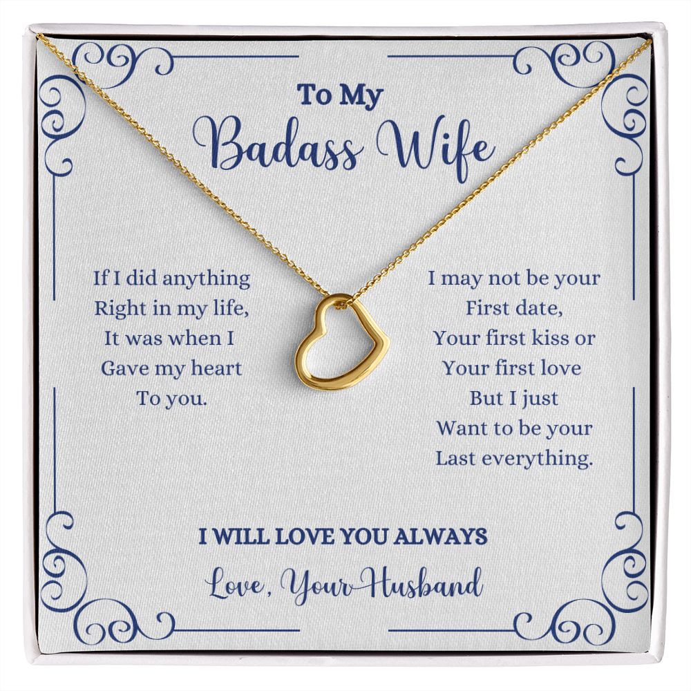 To my I Will Always Be With You Delicate Heart Necklace- Gift for Wife from Husband necklace by ShineOn Fulfillment.