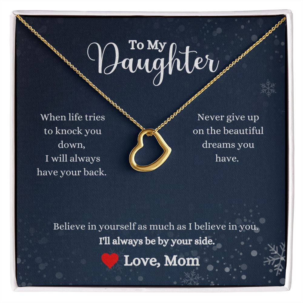 A I'll Always Be By Your Side Delicate Heart Necklace - Gift for Daughter from Mom by ShineOn Fulfillment.