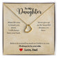 A "I'll Always Be By Your Side Delicate Heart Necklace - Gift for Daughter from Dad" by ShineOn Fulfillment gold heart necklace with a message to my daughter.