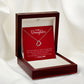 A ShineOn Fulfillment gift box with a Love You The Rest of Mine Delicate Heart Necklace and a card on it.