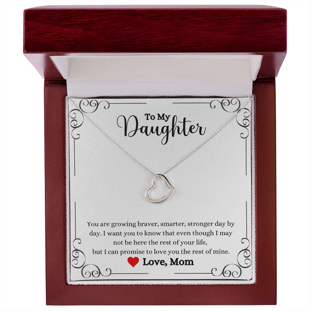 A ShineOn Fulfillment gift box with a Love You The Rest of Mine Delicate Heart Necklace - Gift for Daughter from Mom.