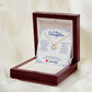 A ShineOn Fulfillment gift box with the I Love You Forever And Always Delicate Heart Necklace and a card for a daughter.