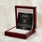 A I love you Delicate Heart Necklace - For Daughter from Dad necklace in a wooden box with a message on it, by ShineOn Fulfillment.