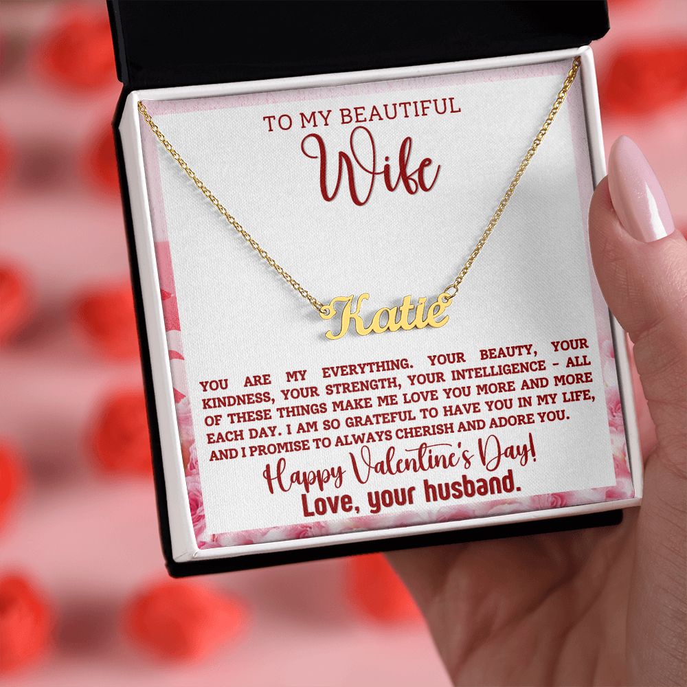 A You Are My Everything Personalized Name Necklace - For Wife from ShineOn Fulfillment, with the words to my beautiful wife.